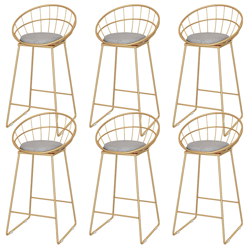 Tabourets de bar rond en métal tabourets à manger sans bras avec base en métal doré