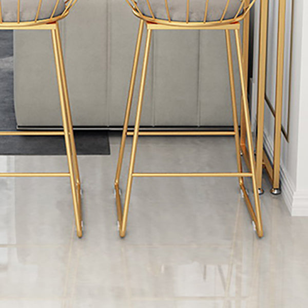 Tabourets de bar rond en métal tabourets à manger sans bras avec base en métal doré