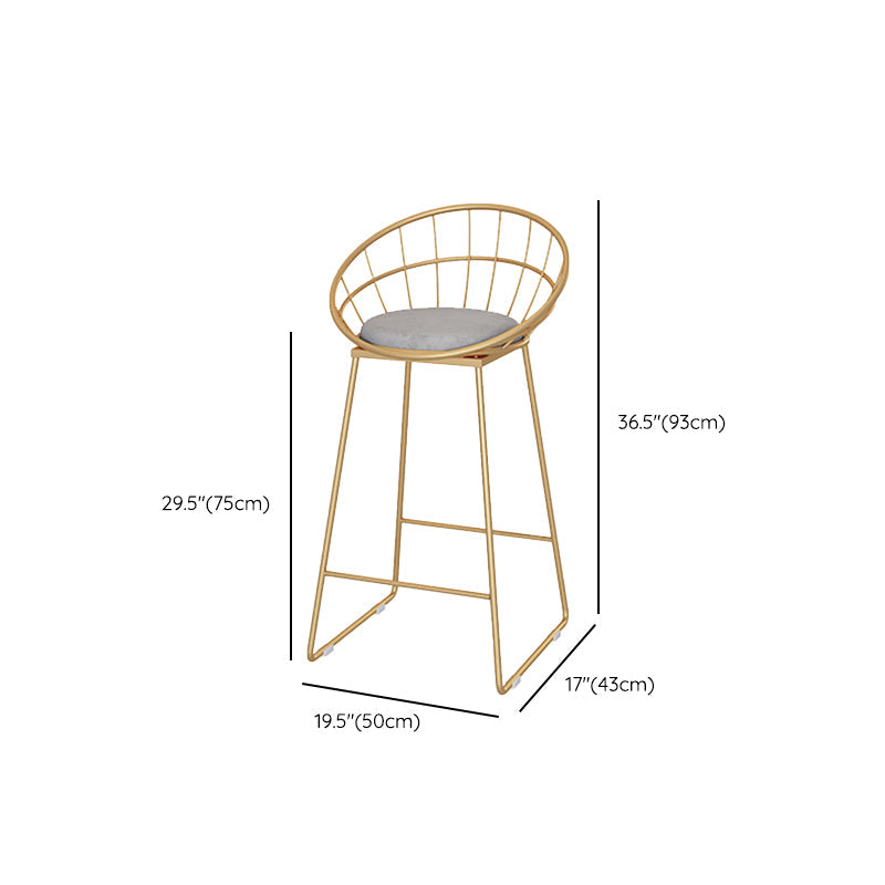 Tabourets de bar rond en métal tabourets à manger sans bras avec base en métal doré