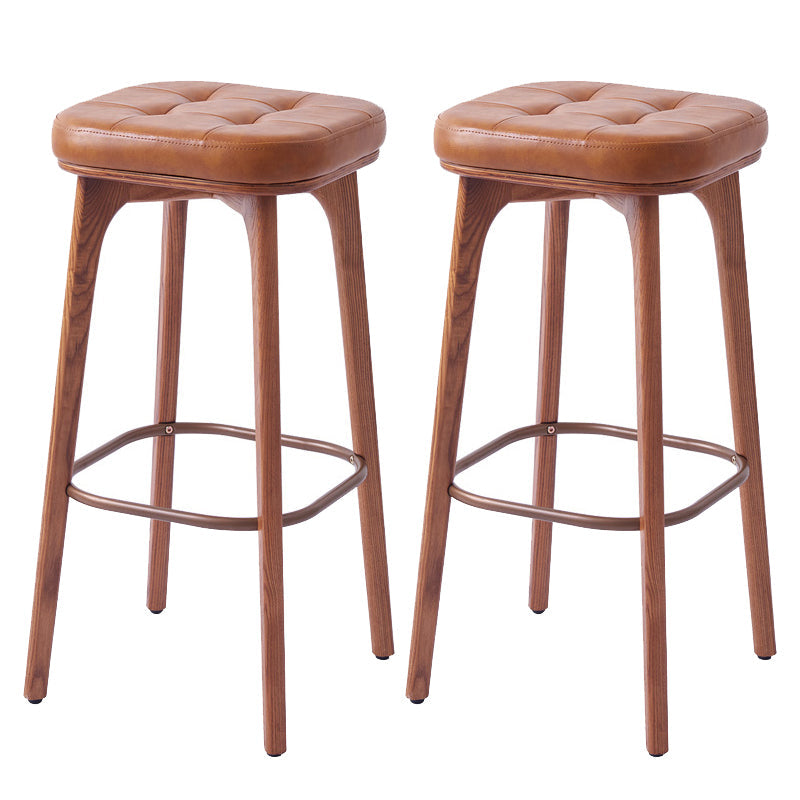 Industrial Solid Wood Bar Stools Living Room Upholstered Stool