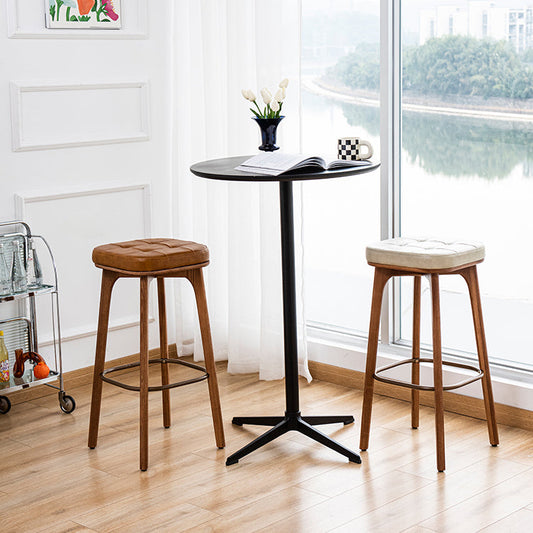 Industrial Solid Wood Bar Stools Living Room Upholstered Stool