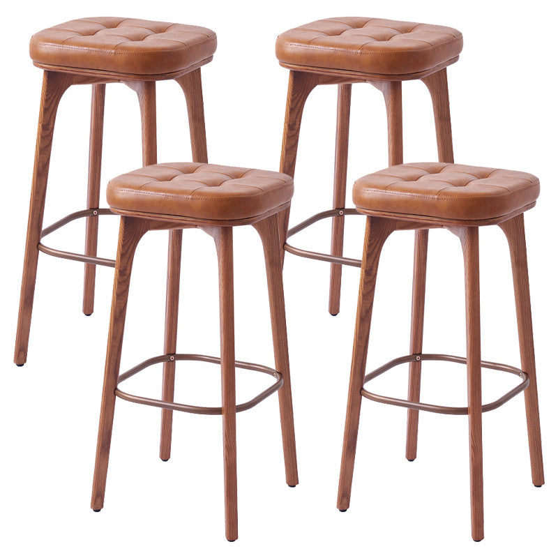 Industrial Solid Wood Bar Stools Living Room Upholstered Stool