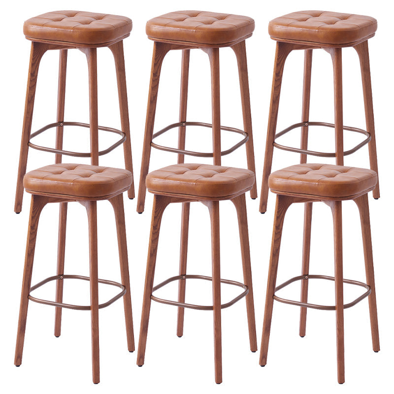 Industrial Solid Wood Bar Stools Living Room Upholstered Stool