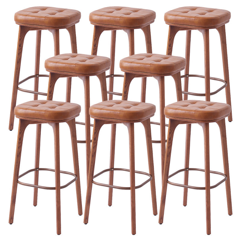 Industrial Solid Wood Bar Stools Living Room Upholstered Stool