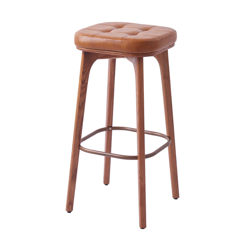 Industrial Solid Wood Bar Stools Living Room Upholstered Stool