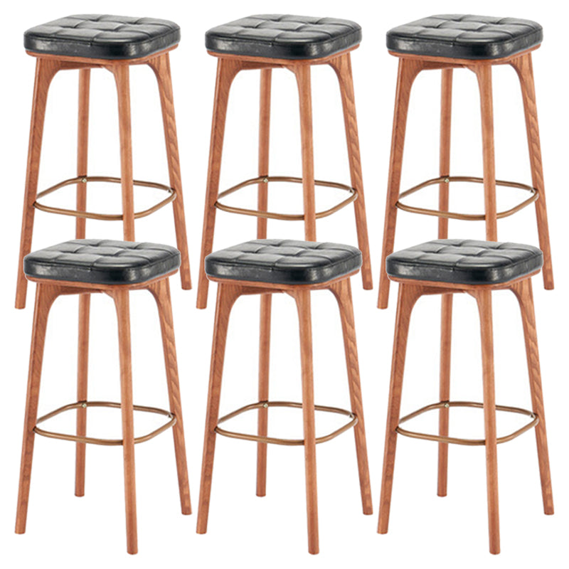 Industrial Solid Wood Bar Stools Living Room Upholstered Stool