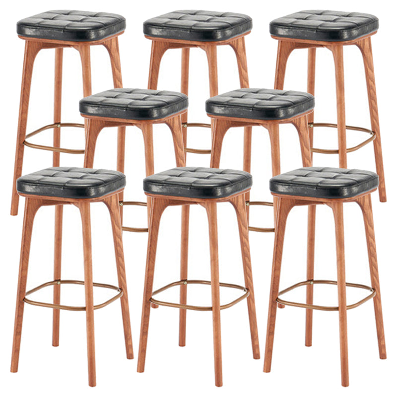 Industrial Solid Wood Bar Stools Living Room Upholstered Stool
