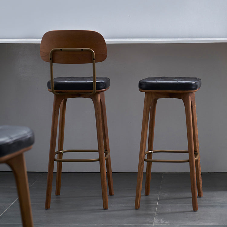 Industrial Solid Wood Bar Stools Living Room Upholstered Stool