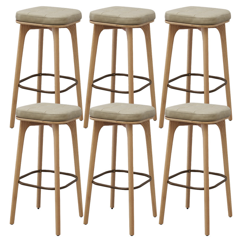 Industrial Solid Wood Bar Stools Living Room Upholstered Stool