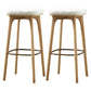 Industrial Solid Wood Bar Stools Living Room Upholstered Stool