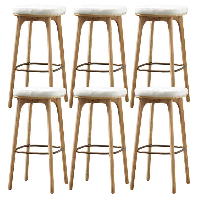 Industrial Solid Wood Bar Stools Living Room Upholstered Stool