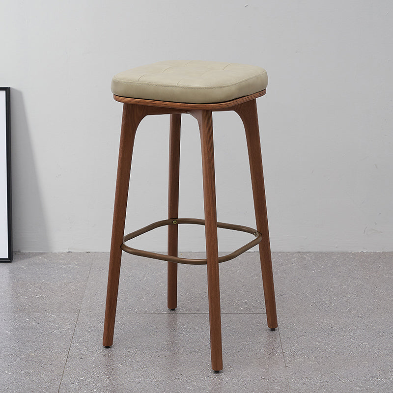 Industrial Solid Wood Bar Stools Living Room Upholstered Stool