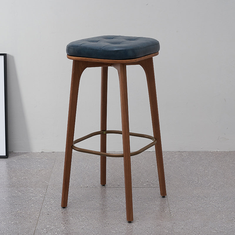 Industrial Solid Wood Bar Stools Living Room Upholstered Stool