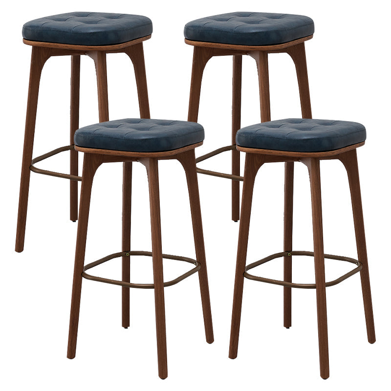 Industrial Solid Wood Bar Stools Living Room Upholstered Stool