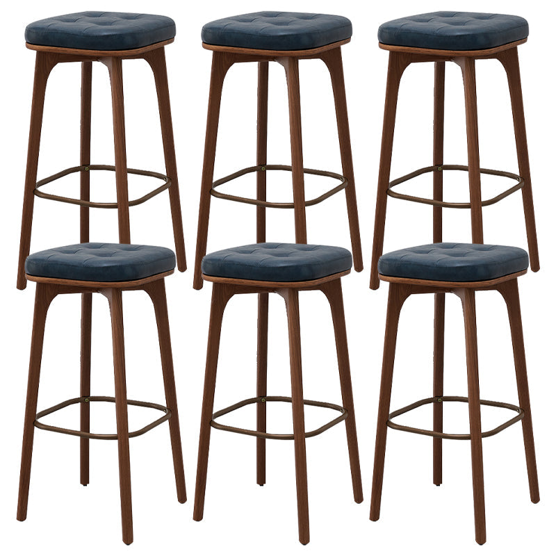 Industrial Solid Wood Bar Stools Living Room Upholstered Stool