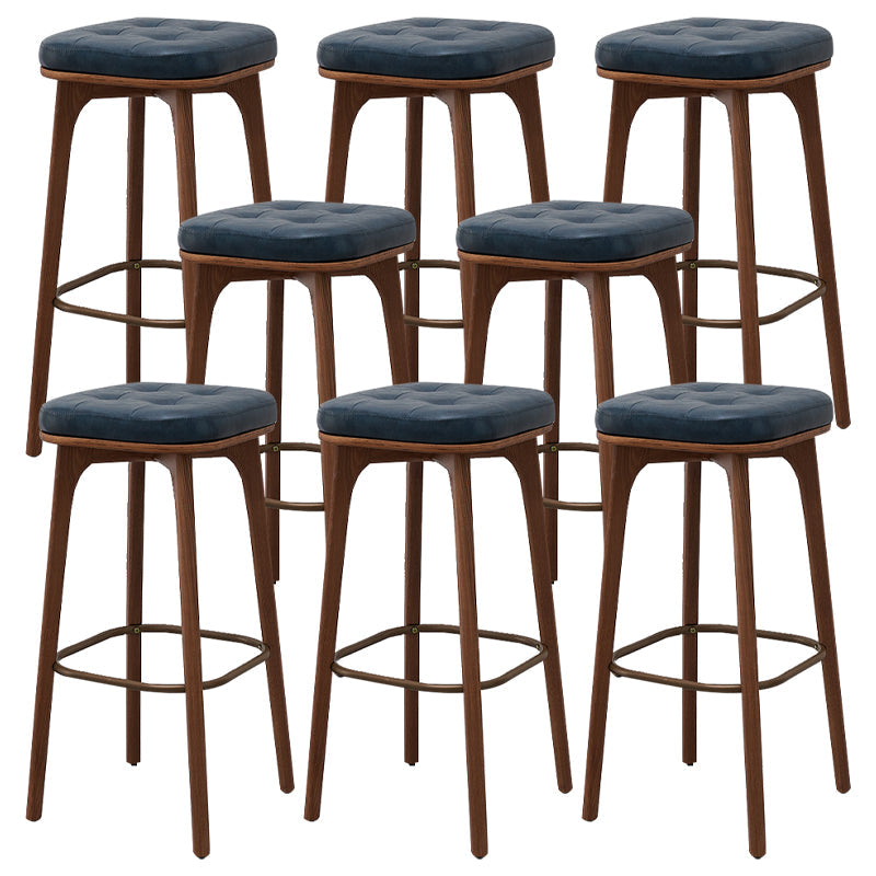 Industrial Solid Wood Bar Stools Living Room Upholstered Stool