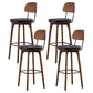 Industrial Solid Wood Bar Stools Living Room Upholstered Stool