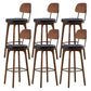 Industrial Solid Wood Bar Stools Living Room Upholstered Stool