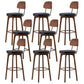 Industrial Solid Wood Bar Stools Living Room Upholstered Stool