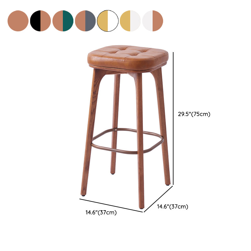 Industrial Solid Wood Bar Stools Living Room Upholstered Stool