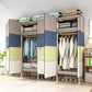 Modern Style Metal Frame Wardrobe Foldable Wardrobe with Garment Rod
