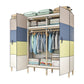 Modern Style Metal Frame Wardrobe Foldable Wardrobe with Garment Rod