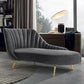 Contemporary Flannel Chaise One Armed Lounge Chair for Living Room Gray Clearhalo 'Chairs & Seating' 'Chaise Lounge' 'chaise_lounge' 'furn' 'furn_chaise_lounge' 'Furniture' 'Living Room Furniture' 7367385