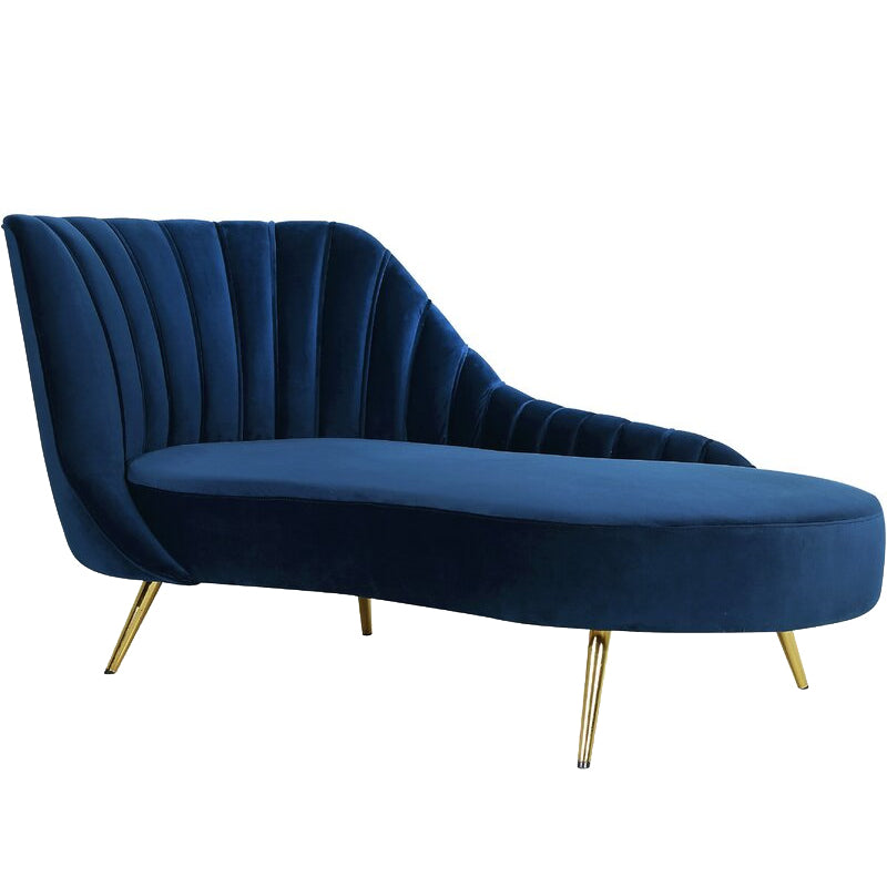 Contemporary Flannel Chaise One Armed Lounge Chair for Living Room Blue Clearhalo 'Chairs & Seating' 'Chaise Lounge' 'chaise_lounge' 'furn' 'furn_chaise_lounge' 'Furniture' 'Living Room Furniture' 7367386