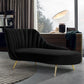 Contemporary Flannel Chaise One Armed Lounge Chair for Living Room Black Clearhalo 'Chairs & Seating' 'Chaise Lounge' 'chaise_lounge' 'furn' 'furn_chaise_lounge' 'Furniture' 'Living Room Furniture' 7367391