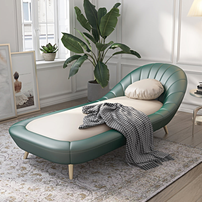 Modern Armless Chaise Lounge Faux Leather Chaise Lounge Sofa Dark Green Clearhalo 'Chairs & Seating' 'Chaise Lounge' 'chaise_lounge' 'furn' 'furn_chaise_lounge' 'Furniture' 'Living Room Furniture' 7367396