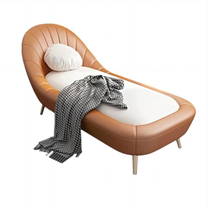Modern Armless Chaise Lounge Faux Leather Chaise Lounge Sofa Clearhalo 'Chairs & Seating' 'Chaise Lounge' 'chaise_lounge' 'furn' 'furn_chaise_lounge' 'Furniture' 'Living Room Furniture' 7367397