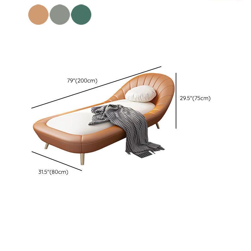 Modern Armless Chaise Lounge Faux Leather Chaise Lounge Sofa Clearhalo 'Chairs & Seating' 'Chaise Lounge' 'chaise_lounge' 'furn' 'furn_chaise_lounge' 'Furniture' 'Living Room Furniture' 7367403