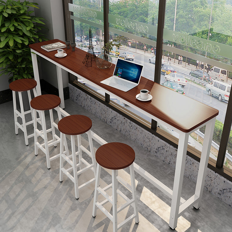 Industrial Rectangle Wood Counter Table 3/5 Pieces Bar Table Set for Cafe Clearhalo 'Bar Furniture' 'furn' 'furn_home_bar_bar_sets' 'Furniture' 'Home Bars & Bar Sets' 'home_bar_bar_sets' 'Kitchen & Dining Furniture' 7367696