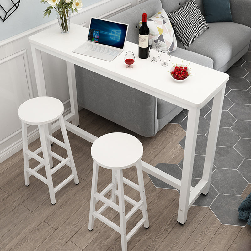 Industrial Rectangle Wood Counter Table 3/5 Pieces Bar Table Set for Cafe Table & Chair(s) White Clearhalo 'Bar Furniture' 'furn' 'furn_home_bar_bar_sets' 'Furniture' 'Home Bars & Bar Sets' 'home_bar_bar_sets' 'Kitchen & Dining Furniture' 7367697