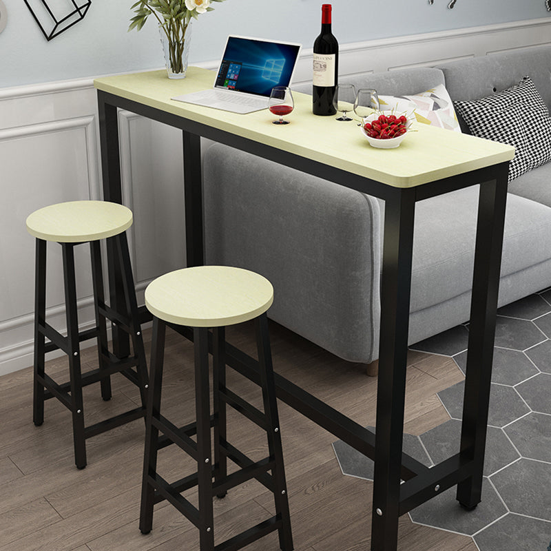 Industrial Rectangle Wood Counter Table 3/5 Pieces Bar Table Set for Cafe Table & Chair(s) Gloss Black Clearhalo 'Bar Furniture' 'furn' 'furn_home_bar_bar_sets' 'Furniture' 'Home Bars & Bar Sets' 'home_bar_bar_sets' 'Kitchen & Dining Furniture' 7367698