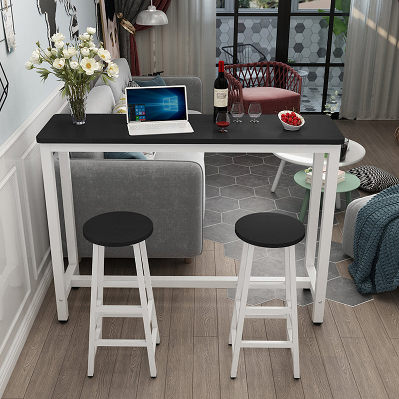 Industrial Rectangle Wood Counter Table 3/5 Pieces Bar Table Set for Cafe Table & Chair(s) Black White Clearhalo 'Bar Furniture' 'furn' 'furn_home_bar_bar_sets' 'Furniture' 'Home Bars & Bar Sets' 'home_bar_bar_sets' 'Kitchen & Dining Furniture' 7367700