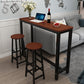 Industrial Rectangle Wood Counter Table 3/5 Pieces Bar Table Set for Cafe Table & Chair(s) Dark Brown Black Clearhalo 'Bar Furniture' 'furn' 'furn_home_bar_bar_sets' 'Furniture' 'Home Bars & Bar Sets' 'home_bar_bar_sets' 'Kitchen & Dining Furniture' 7367703