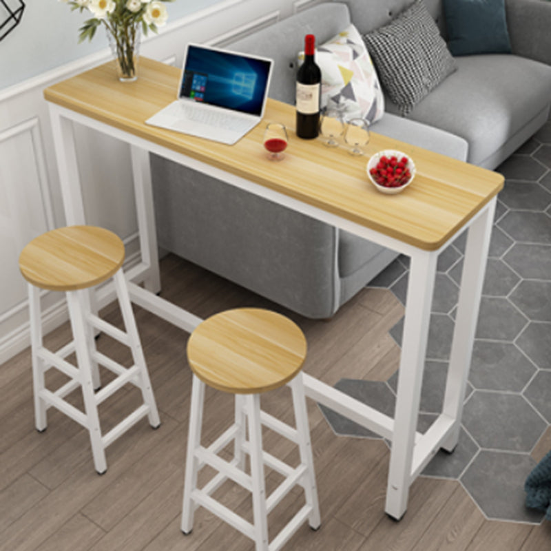 Industrial Rectangle Wood Counter Table 3/5 Pieces Bar Table Set for Cafe Light Brown White Clearhalo 'Bar Furniture' 'furn' 'furn_home_bar_bar_sets' 'Furniture' 'Home Bars & Bar Sets' 'home_bar_bar_sets' 'Kitchen & Dining Furniture' 7367705