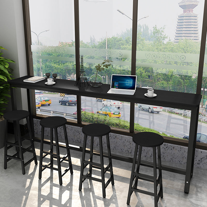 Industrial Rectangle Wood Counter Table 3/5 Pieces Bar Table Set for Cafe Table & Chair(s) Black Clearhalo 'Bar Furniture' 'furn' 'furn_home_bar_bar_sets' 'Furniture' 'Home Bars & Bar Sets' 'home_bar_bar_sets' 'Kitchen & Dining Furniture' 7367707