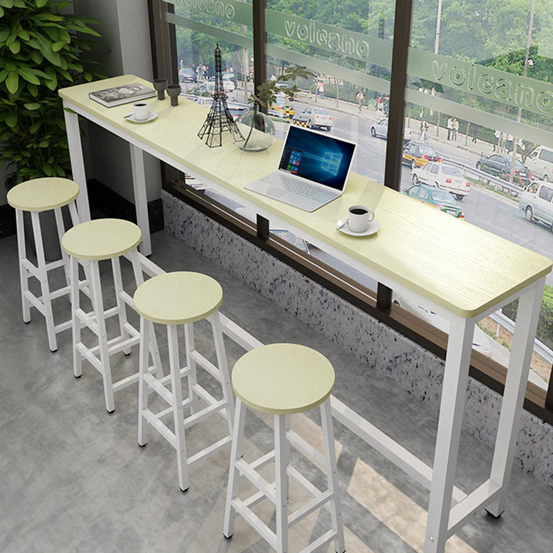 Industrial Rectangle Wood Counter Table 3/5 Pieces Bar Table Set for Cafe Table & Chair(s) Gloss White Clearhalo 'Bar Furniture' 'furn' 'furn_home_bar_bar_sets' 'Furniture' 'Home Bars & Bar Sets' 'home_bar_bar_sets' 'Kitchen & Dining Furniture' 7367709