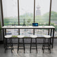 Industrial Rectangle Wood Counter Table 3/5 Pieces Bar Table Set for Cafe Table & Chair(s) White-Black Clearhalo 'Bar Furniture' 'furn' 'furn_home_bar_bar_sets' 'Furniture' 'Home Bars & Bar Sets' 'home_bar_bar_sets' 'Kitchen & Dining Furniture' 7367710