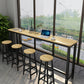 Industrial Rectangle Wood Counter Table 3/5 Pieces Bar Table Set for Cafe Table & Chair(s) Brown-Black Clearhalo 'Bar Furniture' 'furn' 'furn_home_bar_bar_sets' 'Furniture' 'Home Bars & Bar Sets' 'home_bar_bar_sets' 'Kitchen & Dining Furniture' 7367712