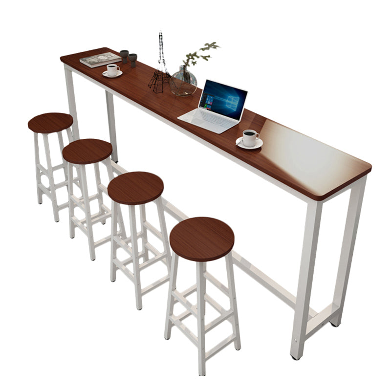 Industrial Rectangle Wood Counter Table 3/5 Pieces Bar Table Set for Cafe Table & Chair(s) Brown White Clearhalo 'Bar Furniture' 'furn' 'furn_home_bar_bar_sets' 'Furniture' 'Home Bars & Bar Sets' 'home_bar_bar_sets' 'Kitchen & Dining Furniture' 7367713