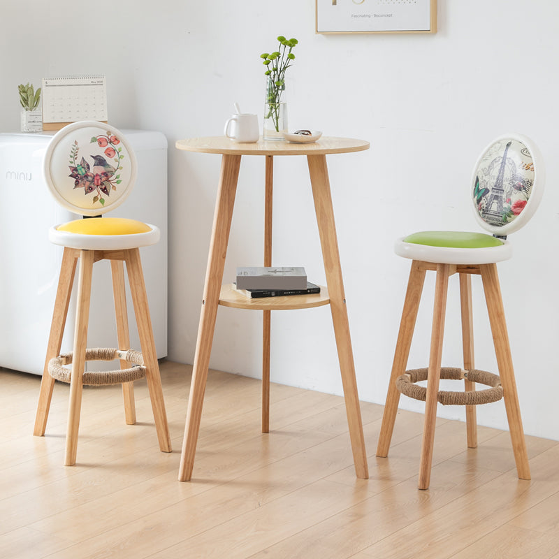 Tavolo da bancone moderno rotondo in legno Set tavolo da bar da 1/3 pezzi per bar