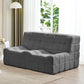 Scandinavian Corduroy Armless Sofa Minimalist 59" Wide Loveseat