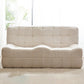 Scandinavian Corduroy Armless Sofa Minimalist 59" Wide Loveseat