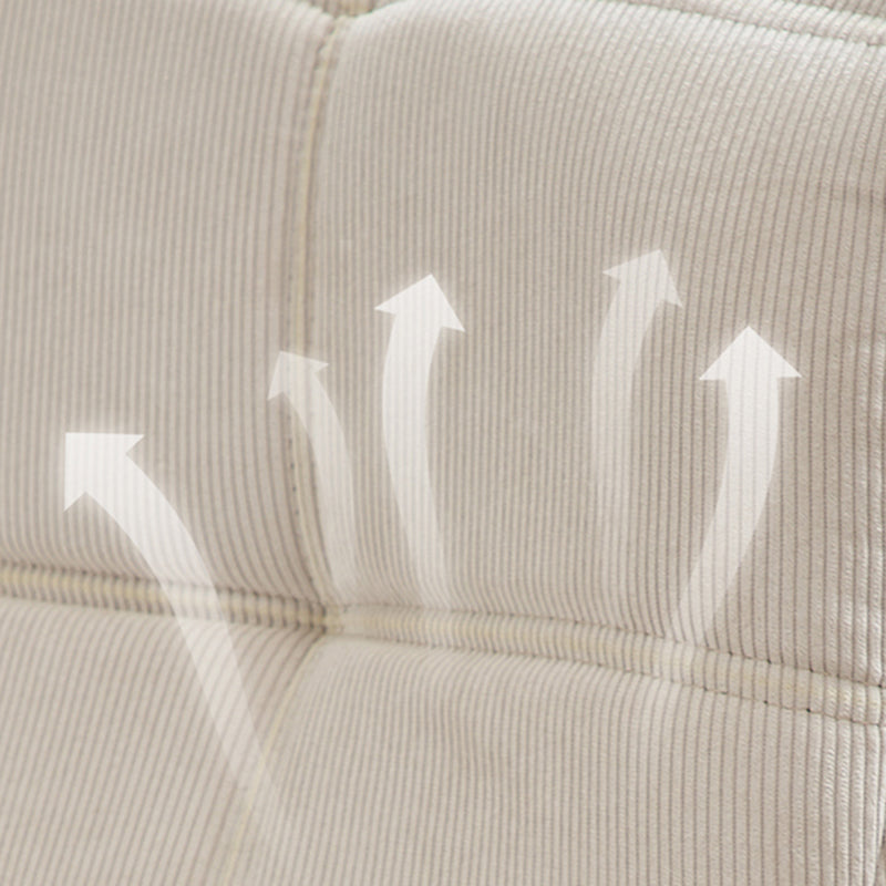 Scandinavian Corduroy Armless Sofa Minimalist 59" Wide Loveseat