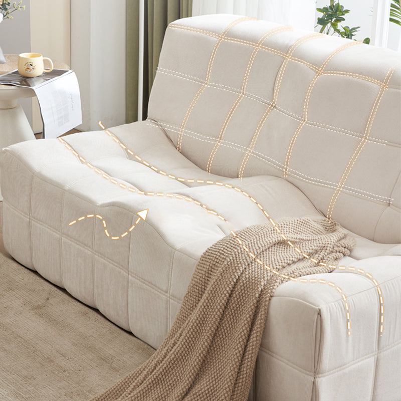 Scandinavian Corduroy Armless Sofa Minimalist 59" Wide Loveseat