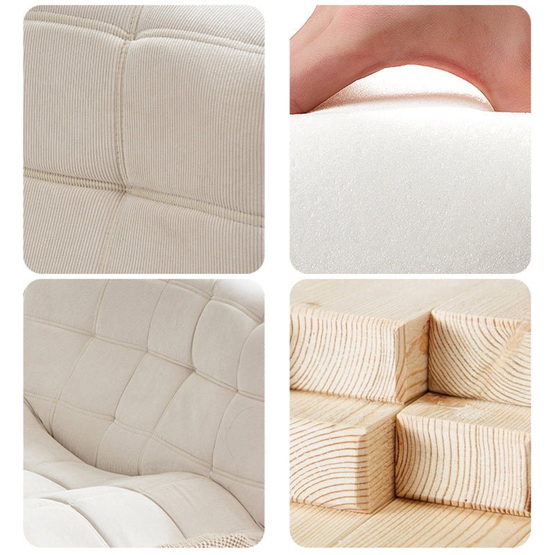 Scandinavian Corduroy Armless Sofa Minimalist 59" Wide Loveseat