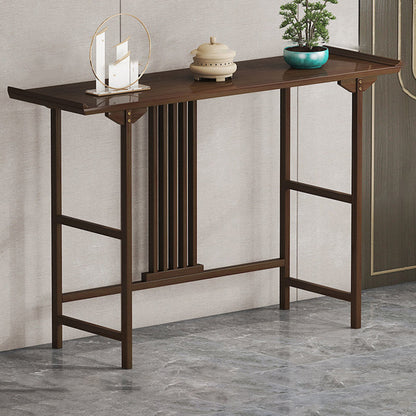Wood Hall Console Table Mid Century Modern Rectangle End Table